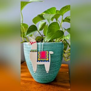 Pot Percher Llama Colorful 4.61" x 3.15" Decor Potted Plant Hanger